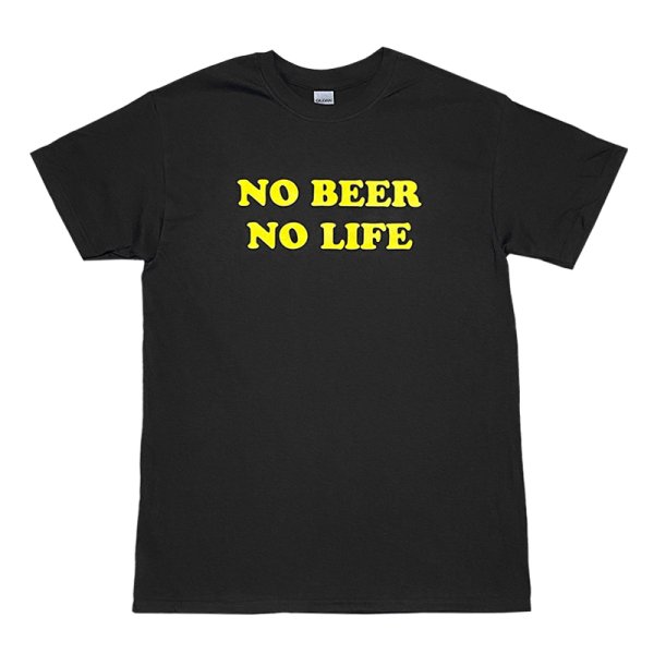 画像1: NO BEER NO LIFE Tシャツ (BLACK/YELLOW) (1)