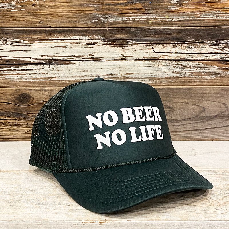 画像1: NO BEER NO LIFE TRUCKER CAP (DARK GREEN)  (1)