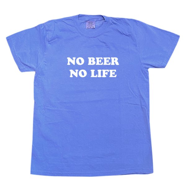 画像1: NO BEER NO LIFE Tシャツ (FLO BLUE) (1)