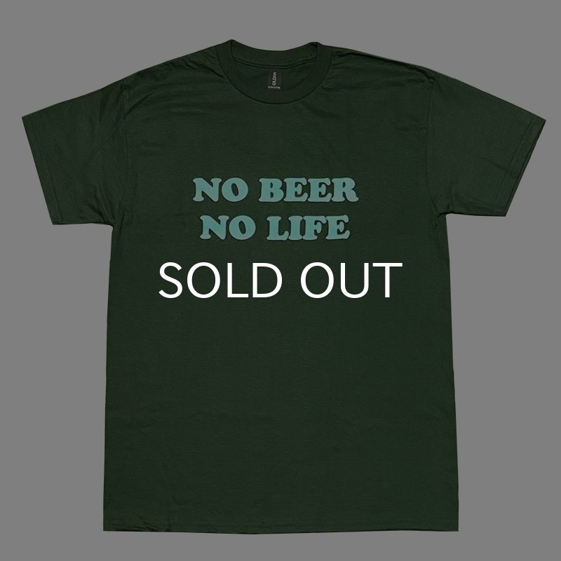画像1: NO BEER NO LIFE Tシャツ (FOREST GREEN/MINT GREEN) (1)