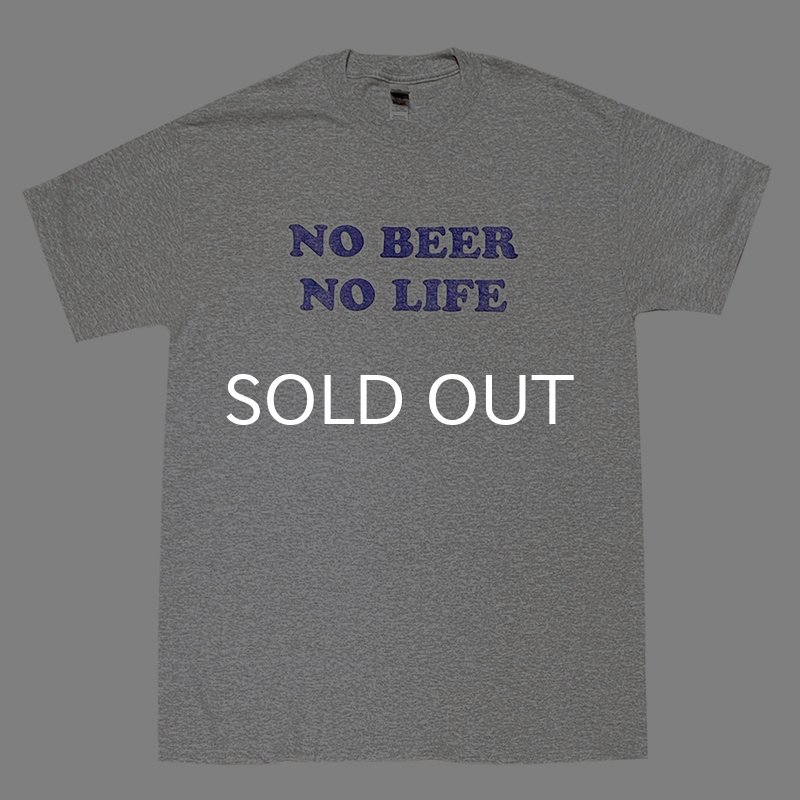 画像1: NO BEER NO LIFE Tシャツ (GREY/NAVY) (1)