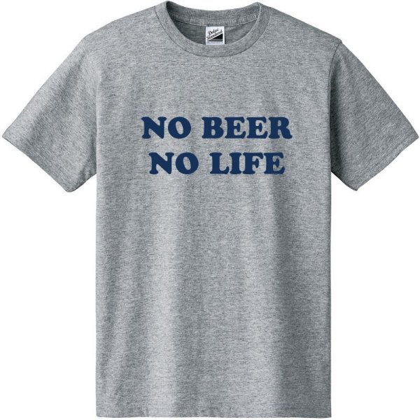 画像1: 【NICE PRICE】NO BEER NO LIFE Tシャツ (GREY/NAVY) (1)