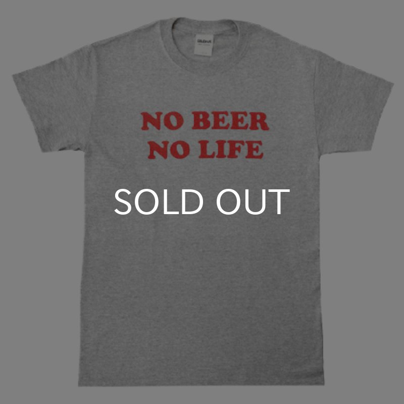 画像1: NO BEER NO LIFE Tシャツ (GREY/RED) (1)
