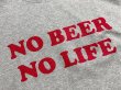 画像2: NO BEER NO LIFE Tシャツ (GREY/RED) (2)