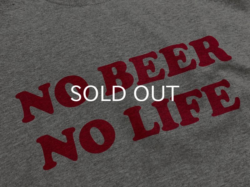 画像2: NO BEER NO LIFE Tシャツ (GREY/RED) (2)