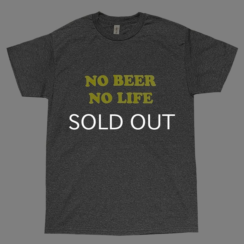 画像1: NO BEER NO LIFE Tシャツ (DARK HEATHER/YELLOW) (1)