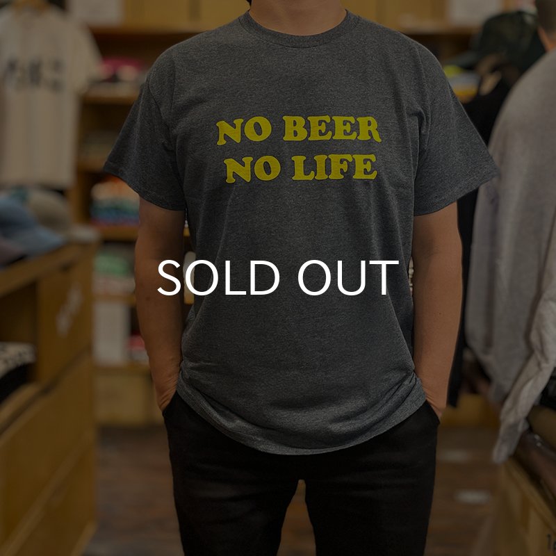 画像2: NO BEER NO LIFE Tシャツ (DARK HEATHER/YELLOW) (2)