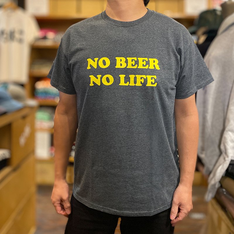 画像3: NO BEER NO LIFE Tシャツ (DARK HEATHER/YELLOW) (3)