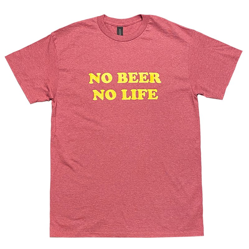 画像1: NO BEER NO LIFE Tシャツ (HEATHER CARDINAL/YELLOW) (1)