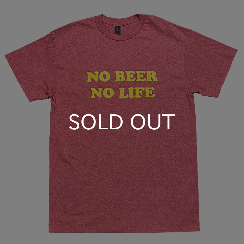 画像1: NO BEER NO LIFE Tシャツ (HEATHER CARDINAL/YELLOW) (1)