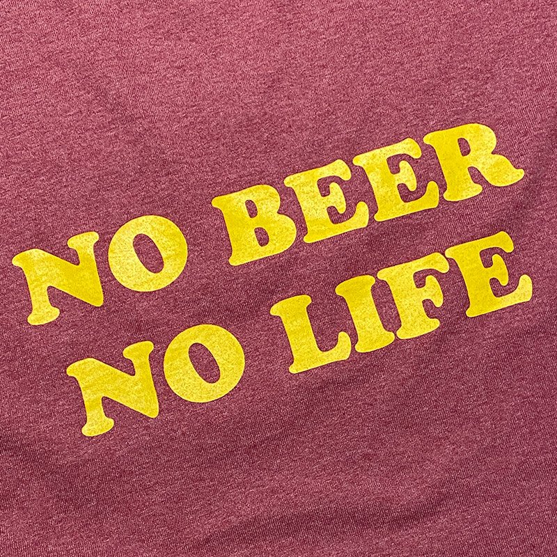 画像2: NO BEER NO LIFE Tシャツ (HEATHER CARDINAL/YELLOW) (2)