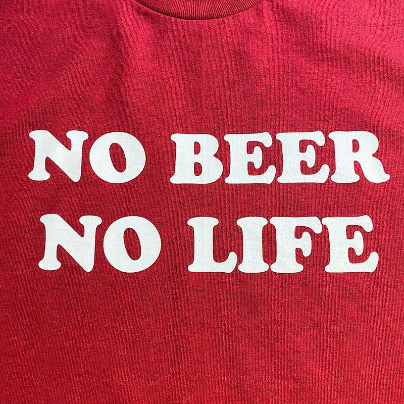 画像2: 【SALE】NO BEER NO LIFE Tシャツ (ANTIQUE CHERRY RED) (2)