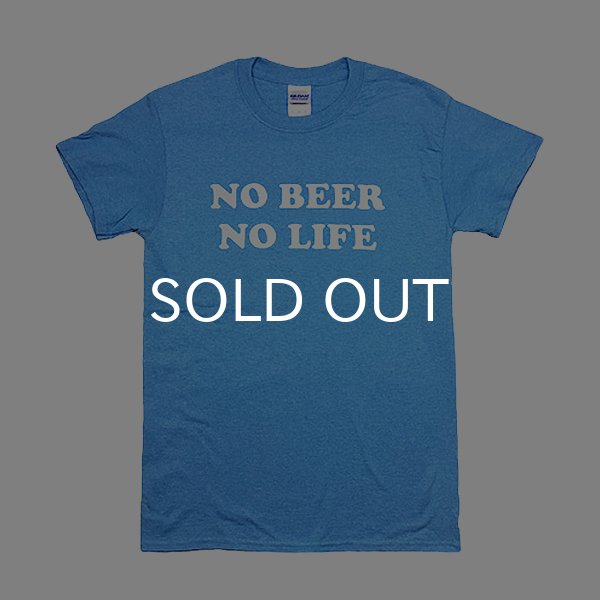 画像1: NO BEER NO LIFE Tシャツ (H SAPPHIRE/WHITE) (1)