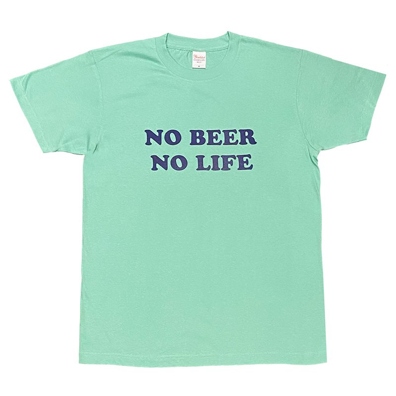 画像1: NO BEER NO LIFE Tシャツ (ICE GREEN/NAVY) (1)