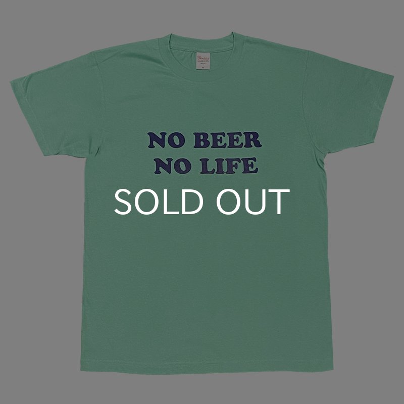 画像1: NO BEER NO LIFE Tシャツ (ICE GREEN/NAVY) (1)