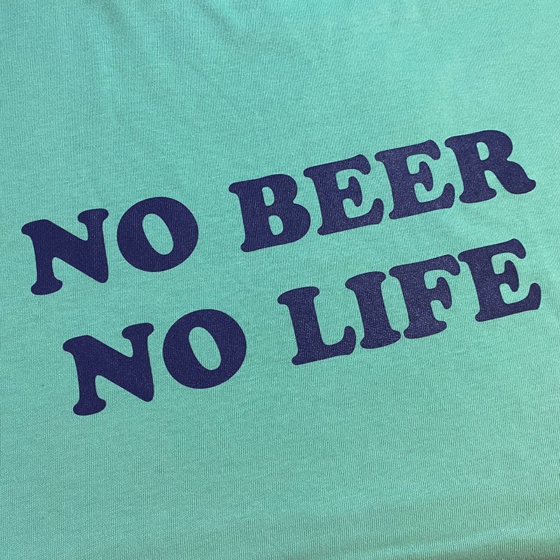 画像2: NO BEER NO LIFE Tシャツ (ICE GREEN/NAVY) (2)