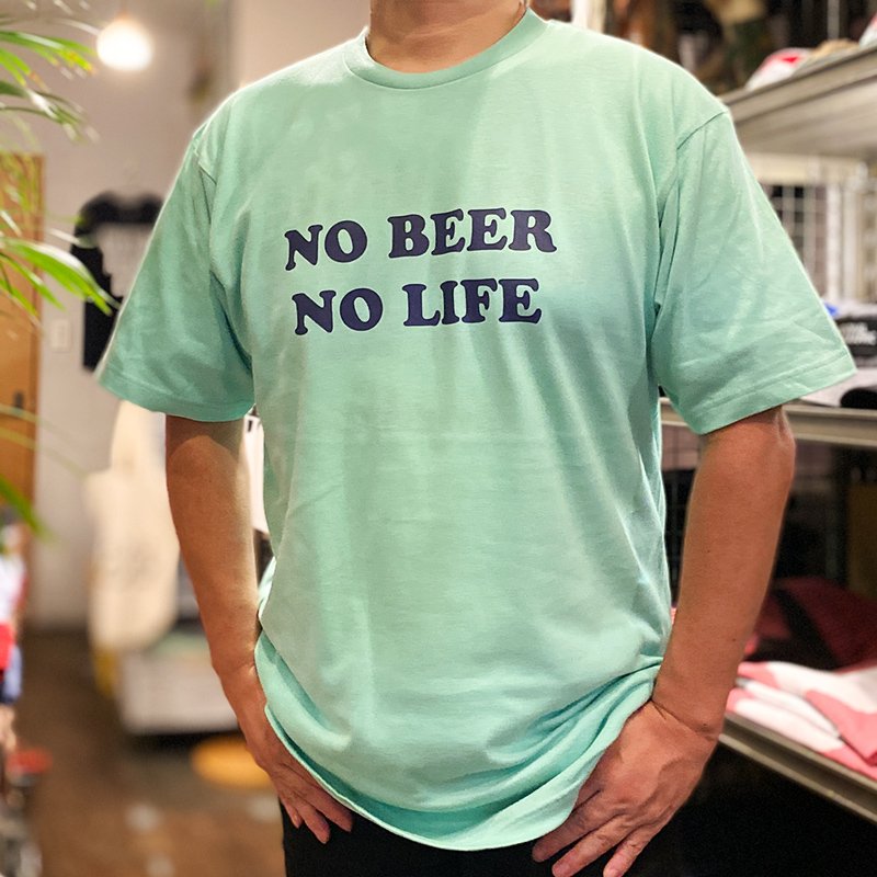 画像3: NO BEER NO LIFE Tシャツ (ICE GREEN/NAVY) (3)