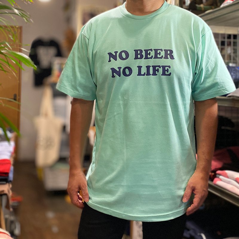 画像4: NO BEER NO LIFE Tシャツ (ICE GREEN/NAVY) (4)