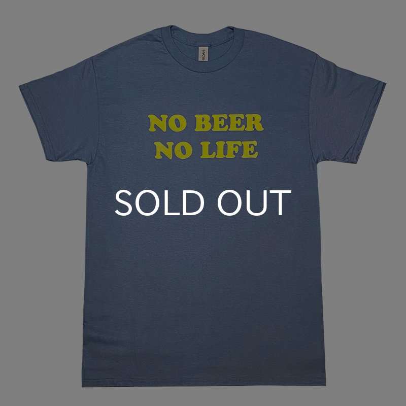 画像1: NO BEER NO LIFE Tシャツ (INDIGO/YELLOW) (1)