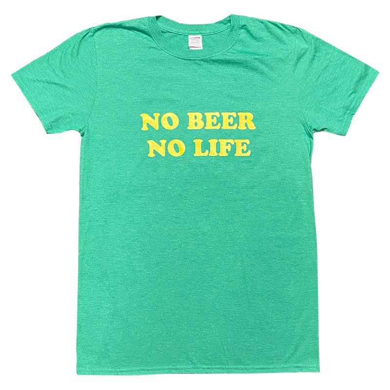 画像1: NO BEER NO LIFE Tシャツ (HEATHER IRISH/YELLOW) (1)