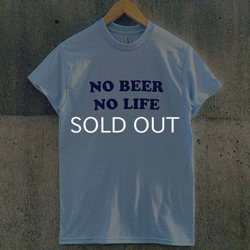 画像3: NO BEER NO LIFE Tシャツ (LIGHT BLUE/NAVY) (3)