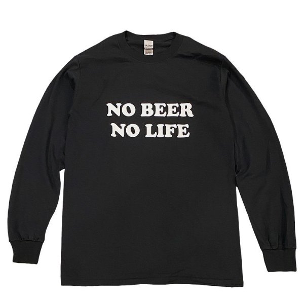 画像1: NO BEER NO LIFE ロングスリーブTシャツ (BLACK) (1)