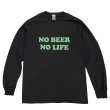 画像1: NO BEER NO LIFE ロングスリーブTシャツ (BLACK/MINT GREEN) (1)