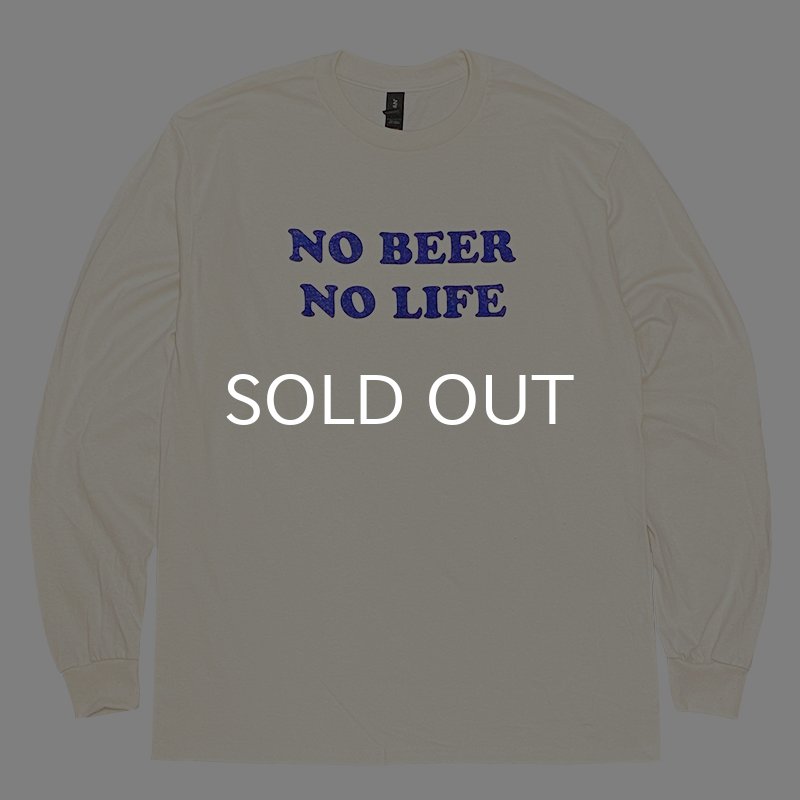 画像1: NO BEER NO LIFE ロングスリーブTシャツ (NATURAL/NAVY) (1)