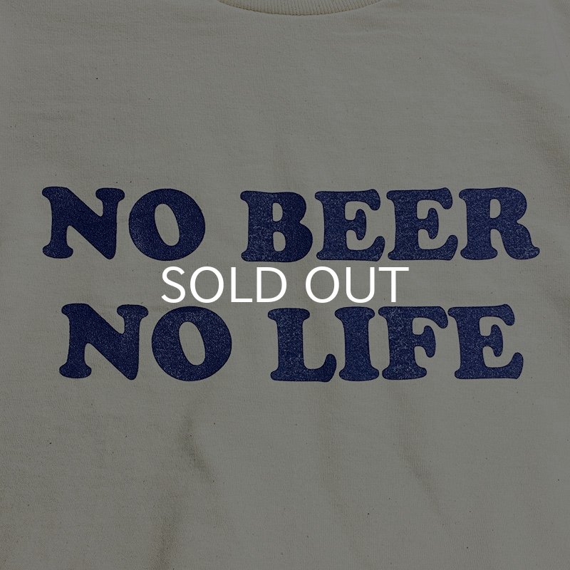 画像2: NO BEER NO LIFE ロングスリーブTシャツ (NATURAL/NAVY) (2)