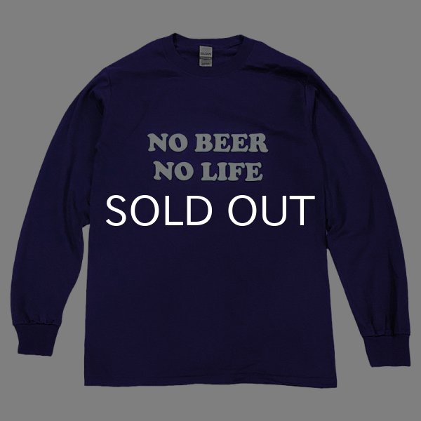 画像1: NO BEER NO LIFE ロングスリーブTシャツ (PURPLE) (1)