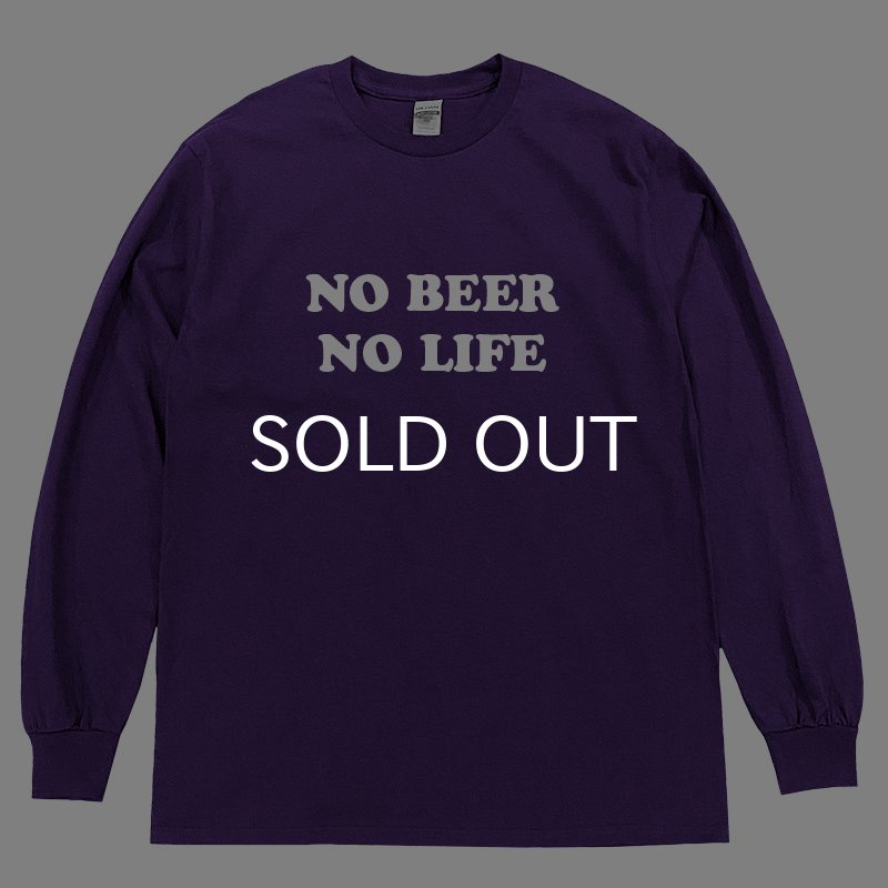 画像1: NO BEER NO LIFE ロングスリーブTシャツ (PURPLE) (1)