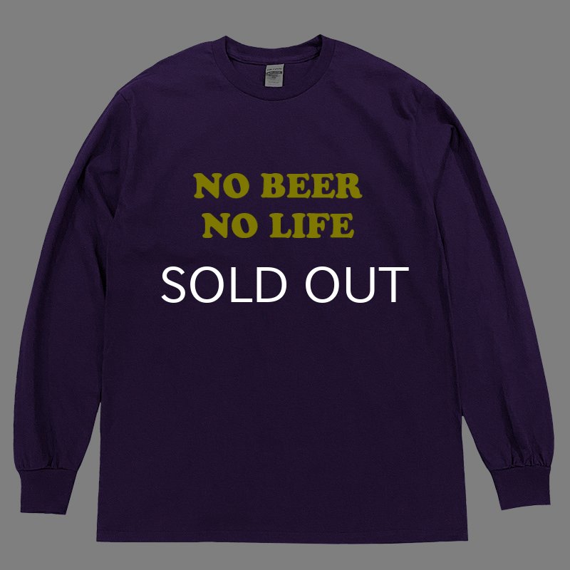 画像1: NO BEER NO LIFE ロングスリーブTシャツ (PURPLE/YELLOW) (1)