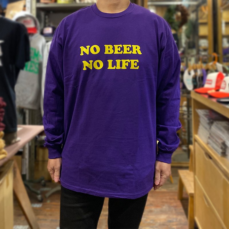画像3: NO BEER NO LIFE ロングスリーブTシャツ (PURPLE/YELLOW) (3)