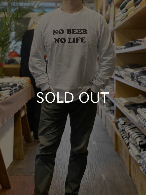画像2: NO BEER NO LIFE ロングスリーブTシャツ (WHITE) (2)