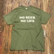 画像2: 【SALE】NO BEER NO LIFE Tシャツ (MILITARY GREEN) (2)