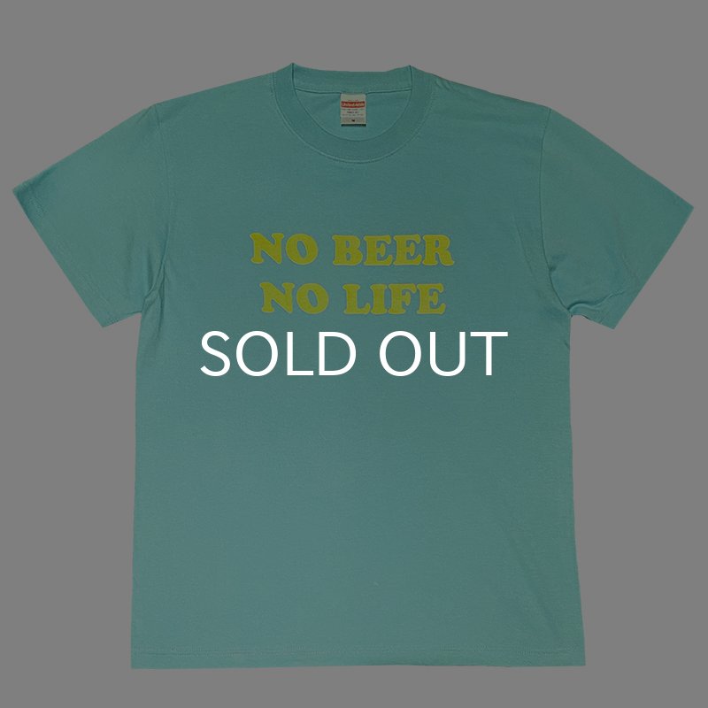 画像1: NO BEER NO LIFE Tシャツ (MINT GREEN/YELLOW) (1)