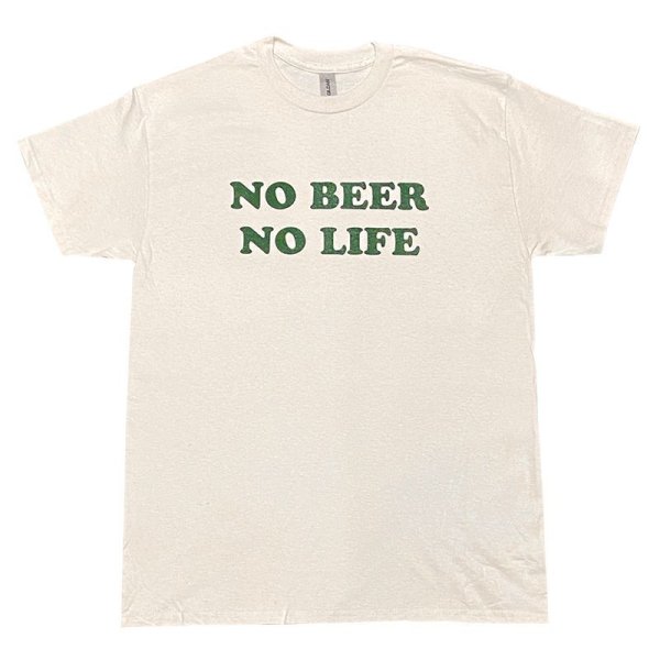 画像1: NO BEER NO LIFE Tシャツ (NATURAL/BRITISH GREEN) (1)
