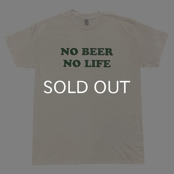 画像1: NO BEER NO LIFE Tシャツ (NATURAL/BRITISH GREEN) (1)