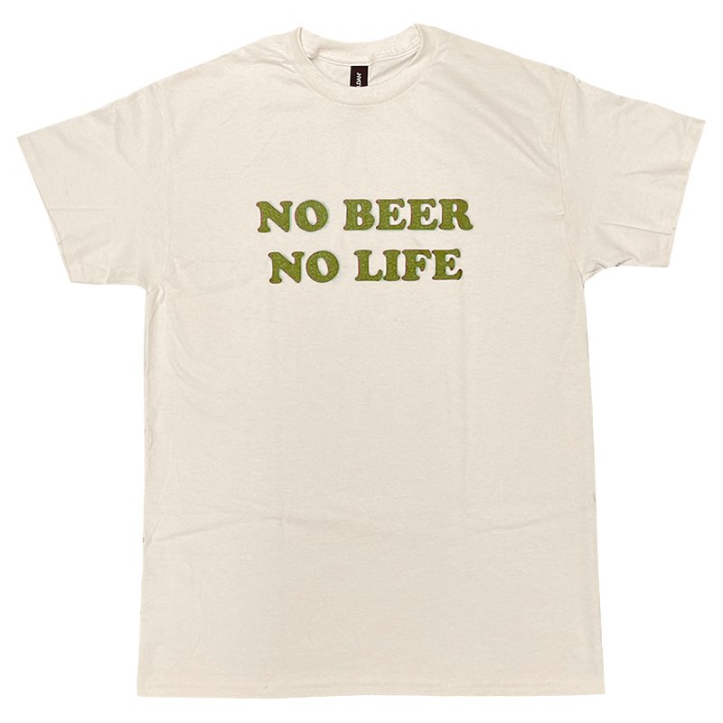 画像1: NO BEER NO LIFE Tシャツ (NATURAL/OLIVE) (1)