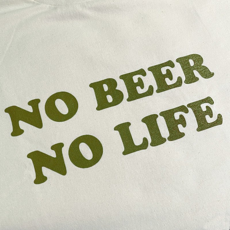 画像2: NO BEER NO LIFE Tシャツ (NATURAL/OLIVE) (2)