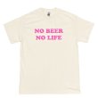 画像1: NO BEER NO LIFE Tシャツ (NATURAL/PINK) (1)