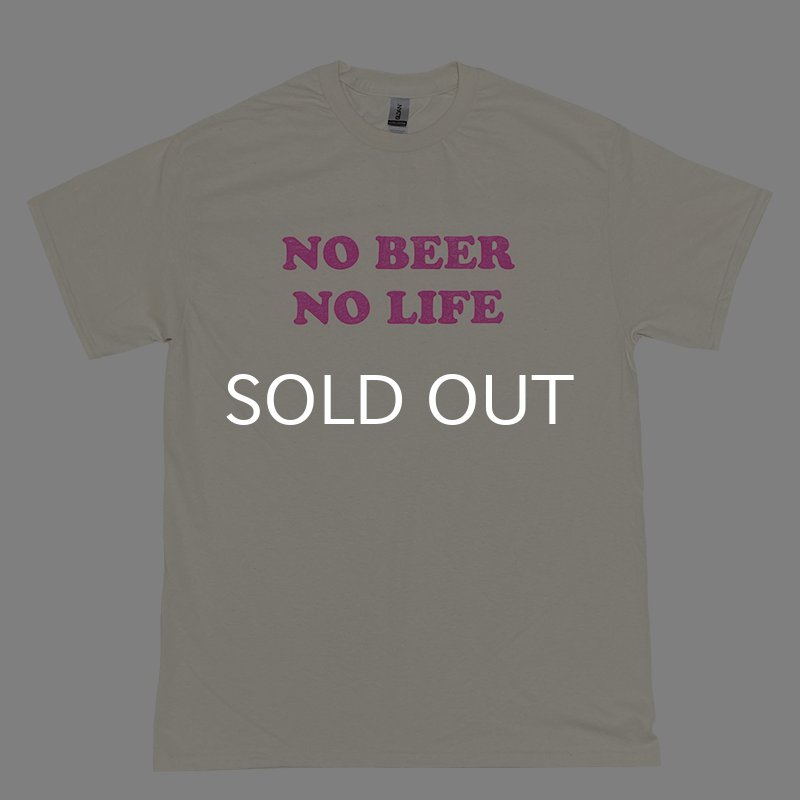 画像1: NO BEER NO LIFE Tシャツ (NATURAL/PINK) (1)