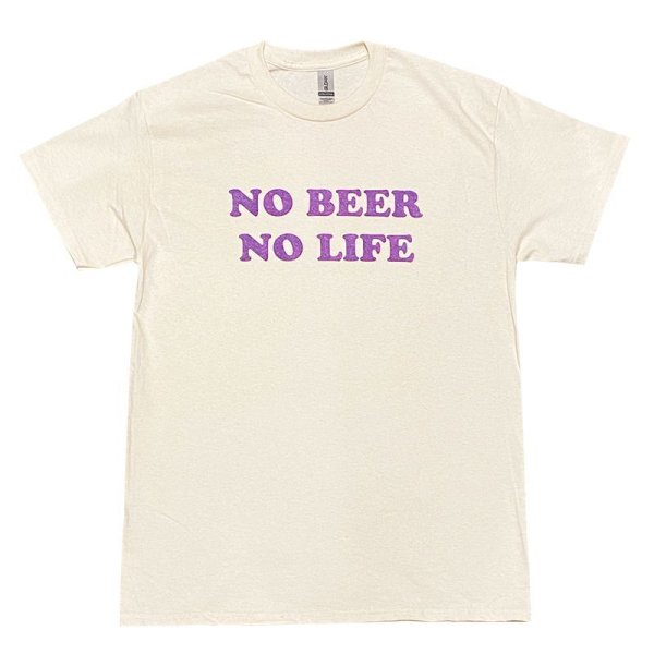 画像1: NO BEER NO LIFE Tシャツ (NATURAL/ROSE VIOLET) (1)