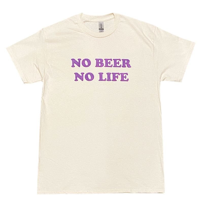 画像1: 【SALE】NO BEER NO LIFE Tシャツ (NATURAL/ROSE VIOLET) (1)