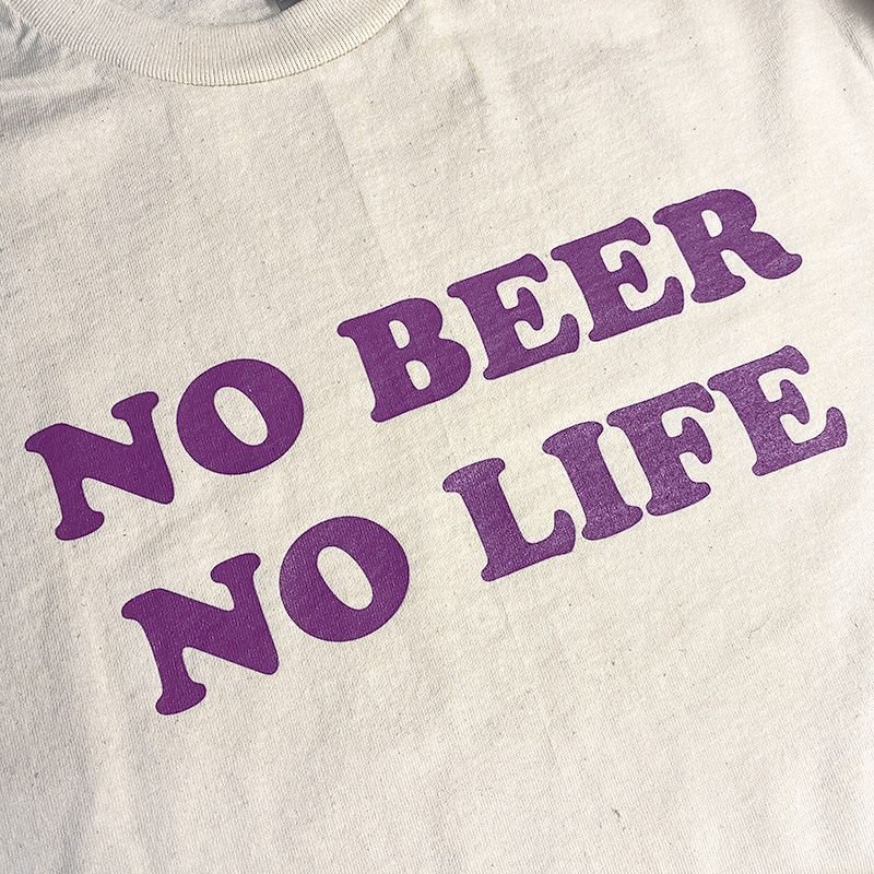画像2: 【SALE】NO BEER NO LIFE Tシャツ (NATURAL/ROSE VIOLET) (2)