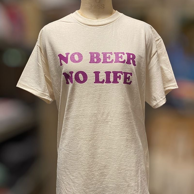 画像4: 【SALE】NO BEER NO LIFE Tシャツ (NATURAL/ROSE VIOLET) (4)