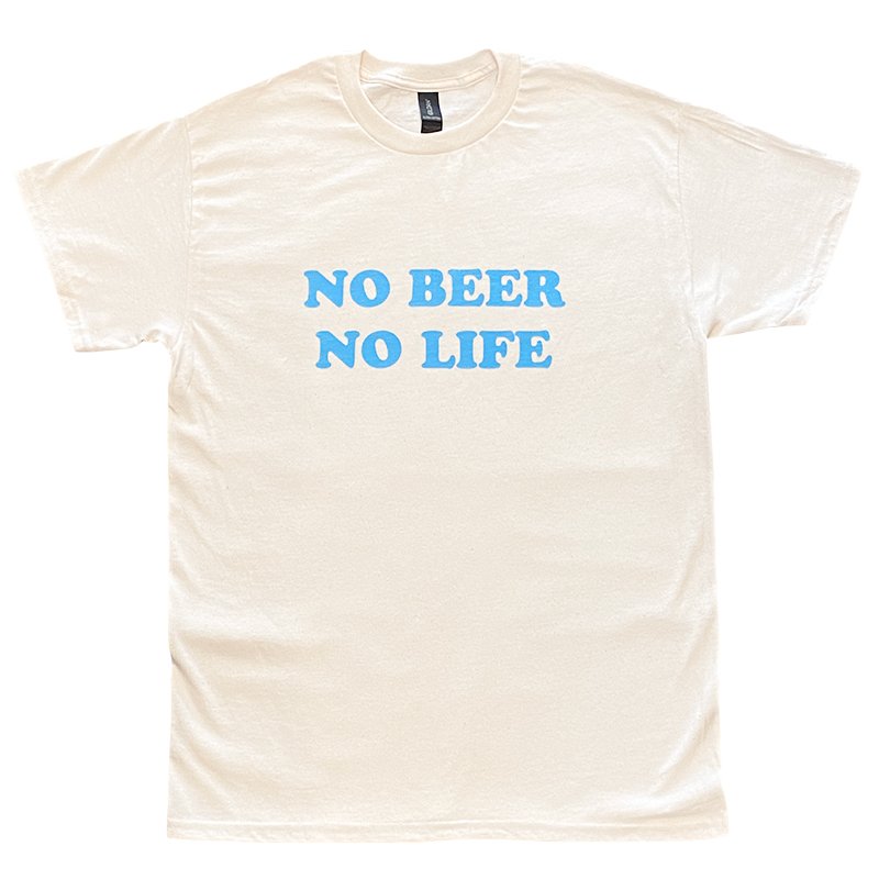 画像1: NO BEER NO LIFE Tシャツ (NATURAL/SAX) (1)