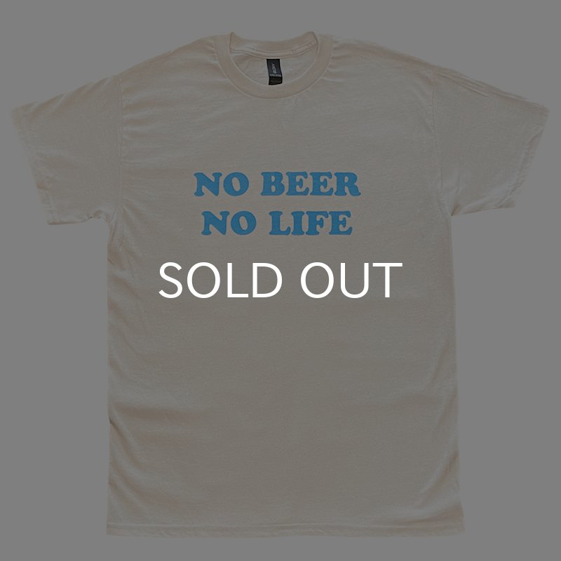 画像1: NO BEER NO LIFE Tシャツ (NATURAL/SAX) (1)