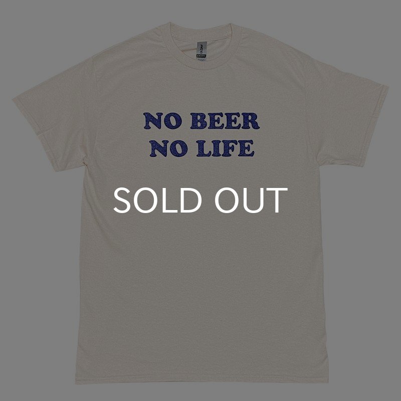 画像1: NO BEER NO LIFE Tシャツ (NATURAL/NAVY) (1)