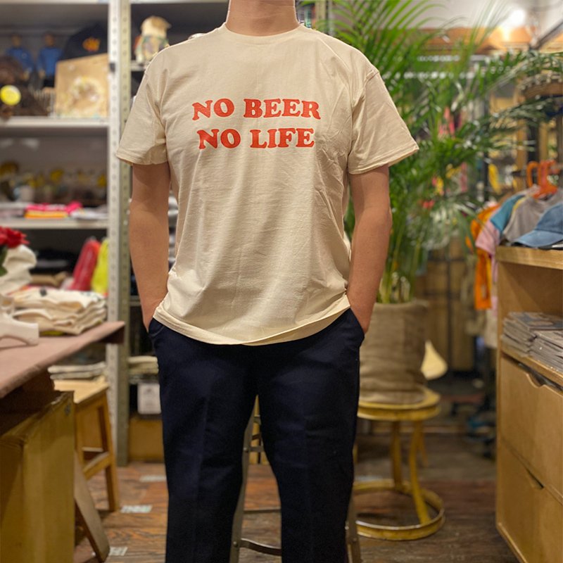 画像4: NO BEER NO LIFE Tシャツ (NATURAL/RED) (4)